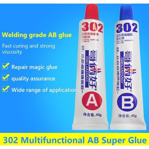 2Pcs 20g/80g AB Glue Strong Super Quick-Drying Aluminum Wood Super Temperature Repairing Leakage Plugging Adhesive Steel Metal
