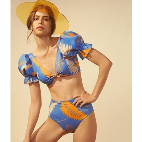 Push Up 2021 Bikini Set Women Ruffle Biquini Swimwear High Waist Sexy Brazilian Swimsuit Bather Beach Stringi Damskie Tanga