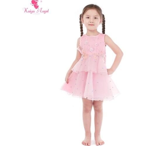 Kaiya Angel 4th Of July toddler dresses summer Unicorn Pearls Mesh Dresses Party and Wedding girls Floral Dress Princess clothes