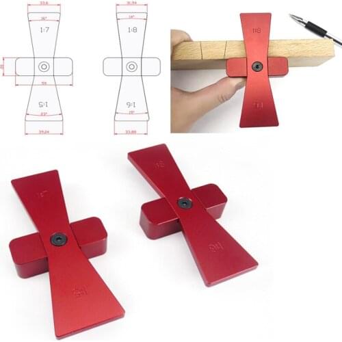 2pcs Dovetail Marker Hand Cut Wood Joints Gauge Dovetail Guide Tool Aluminum alloy Dovetail Template Size 1:5-1:7 and 1:6-1:8