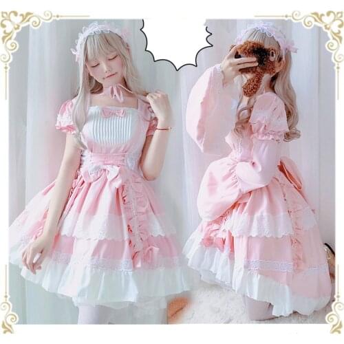 Lolita Cute Pink Dress Princess dress summer Women Girls Dress