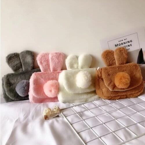 Cute Rabbit Plush Backpack Coin Purse Rabbit Crossbody Bag Children Kids Girls Shoulder Bag Birthday Gift For Girls