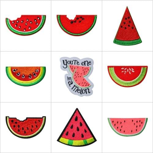 New Fruit Watermelon Iron on Patches Sewing Embroidered Applique for Jacket Clothes Stickers Badge DIY Apparel Accessories