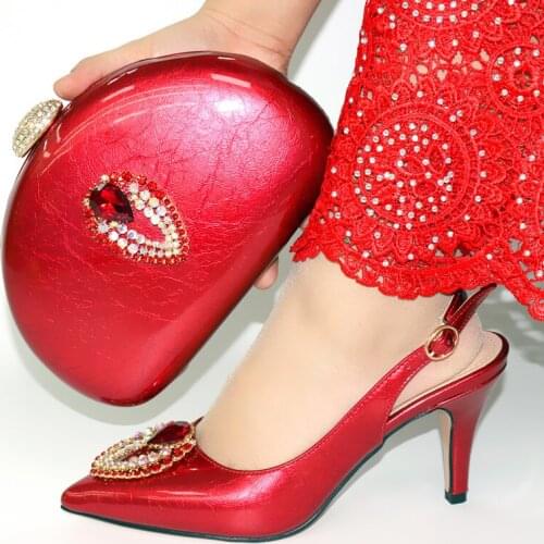 New African Design Ladies Shoes And Bag Set Summer Elegant Pumps Shoes And Matching Bags Set For Party 5Colors On Stock