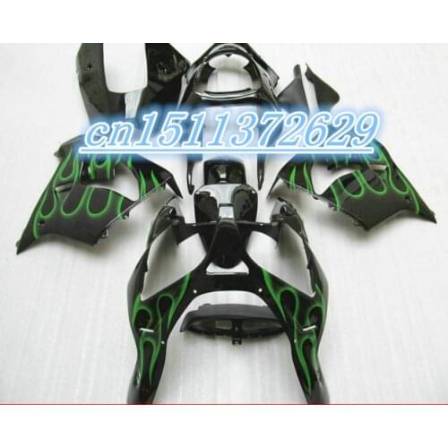 Dor-hot sales green black ABS Fairing For Kawasaki 2002 2003 ZX 900 zx9r Ninja ZX 9R ZX 9R 02 03 Ninja ZX9 R 2002-2003 D