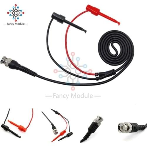 Oscilloscope 5A 500V P1007 BNC Male Plug Q9 to Dual Hook Clip Test Probe Cable line 120CM w/ Two Mini Probes medium Test Hook