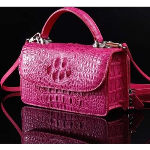 Ourui true crocodile portable Little bread female Genuine leather One shoulder aslant package women handbag women flap