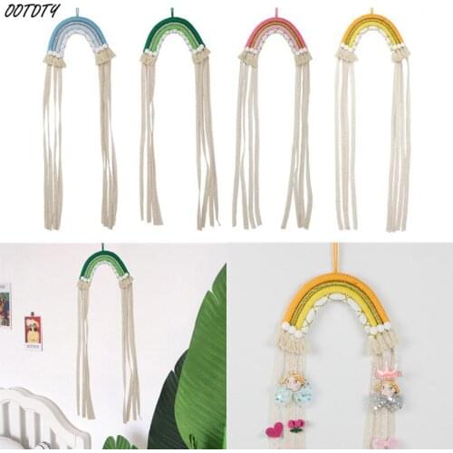 Rainbow Children Hair Clips Storage Holder Hanger Hanging Wall Headwear Organizing Strip Rack Home Decorations Baby Rooms Decor