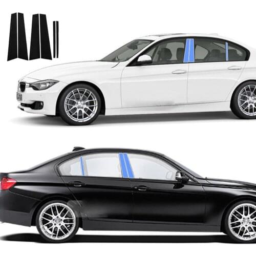 RKAC Car Window Trim Cover Pillar Posts for BMW 3 series 2013-2017 Middle BC Column Sticker mirror reflection panel Exterior