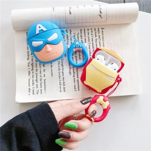 Disney Marvel Cartoon Silicone Cases For Airpods 1 2 Protective Bluetooth Wireless Earphone Charging Cover For Airpods Pro