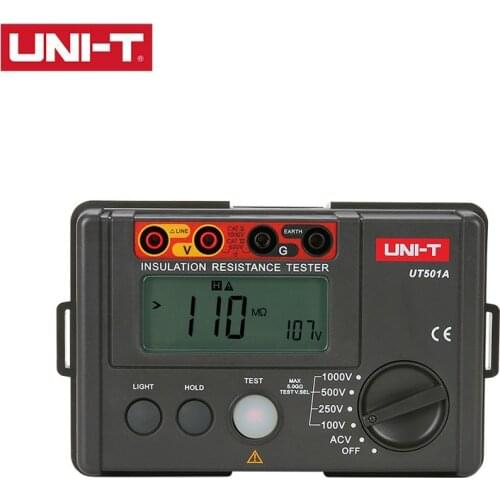 UNI-T UT501A Insulation Resistance Tester Meter Megger Earth Ground Resistance Voltage Tester Megohmmeter Voltmeter
