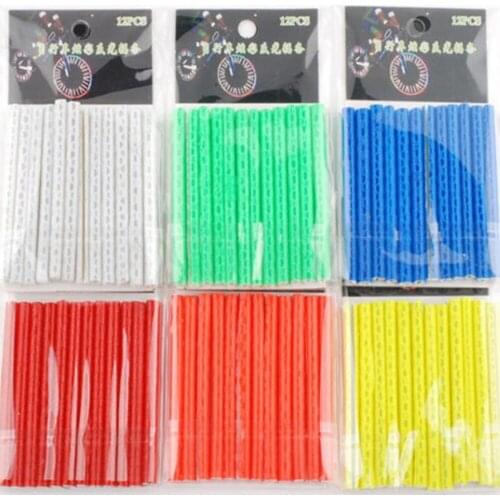 12Pcs Bicycle Lights Wheel Rim Spoke Clip Tube Safety Warning Light Cycling Bike Strip Reflective Reflector Bicycle Accessories