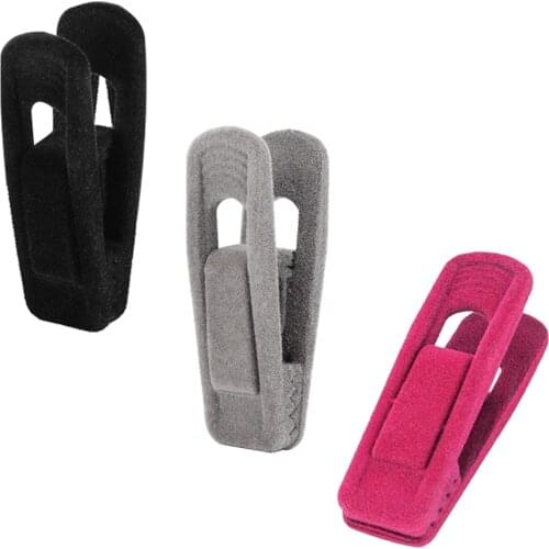 Pcs Velvet Hangers Clips Pants Hangers Clips Flocked Hanger Clips Hanger Plastic Thicken Clothes Pants Pants Clip first-rate