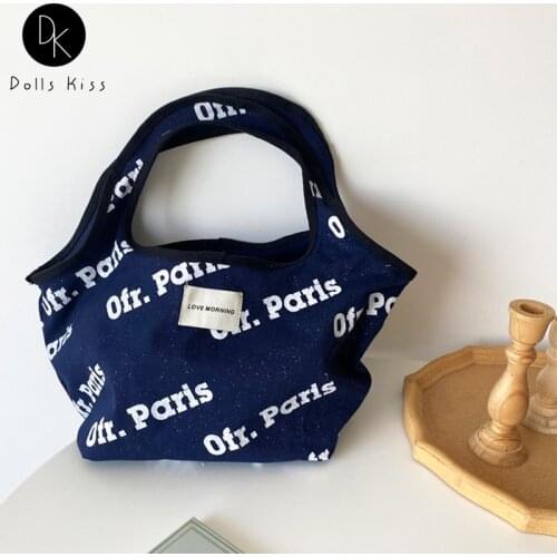 Women Canvas Small Shopping Bag Ladies Ofr Paris Printed Printed Totes Female Eco Picnic Bag Groceries Small Handbag for Girls