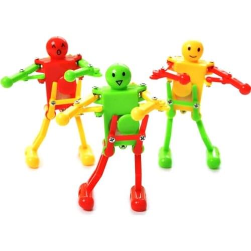 1Pc Random Funny Kids Toys Spring Clockwork Toy Mini Dance Robot Wind Up Toys For Children Boys Educational Toys