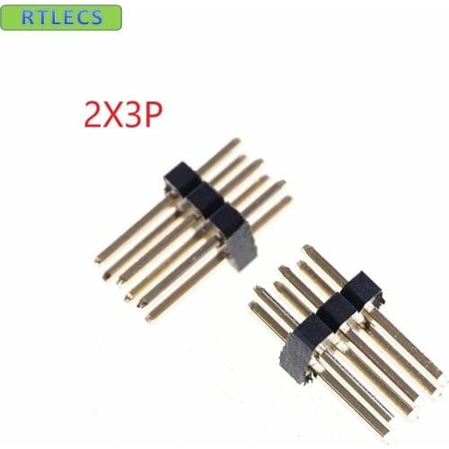 1000pcs 2x3 P 6 pin 1.27mm Pitch Pin Header male dual row Male straight gold flash Rohs Reach double rows pitch 1.27