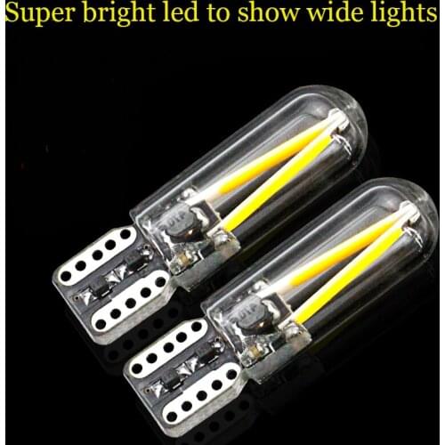 2 pcs Super bright Auto Light Source T10 LED 12V 24V Glass Cover COB Filament Car Clearance Bulb 194 168 W5W Car Styling