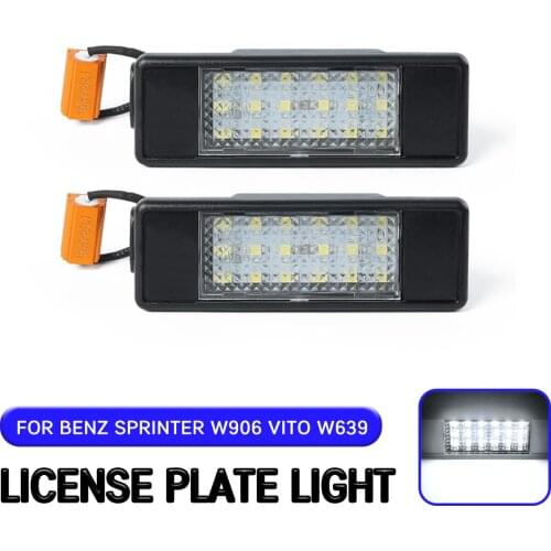 2pc LED License Number Plate Light Lamp For Mercedes-Benz Sprinter W906 VITO W639 VIANO W639