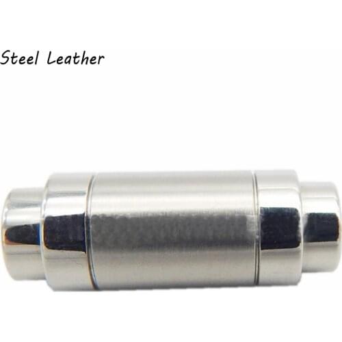 20pcs/lot custom logo hole:2/3/4/5/6mm Stainless Steel Magnetic Clasp Leather Cord Clasps Magnet DIY Jewelry Making Bracelet