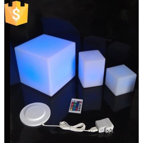 20cm Square LED Outdoor Light Cube mini cube Night light / square light cube / led glow cube Free shipping 10pcs/Lot
