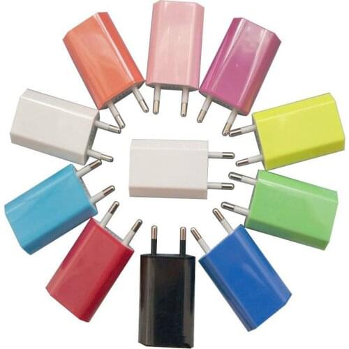 500pcs/lot High Quality Full 1A EU USB Wall Home Charger AC Adapter EU Plug EU Usb Charger for Iphone Xs Max XR X 8 7 6 White