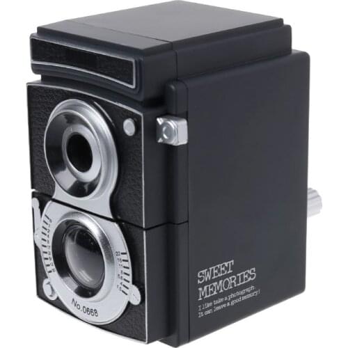 Retro Vintage Camera Style Pencil Sharpener Mechanical Manual Hand Cranking Stationery Student Gift