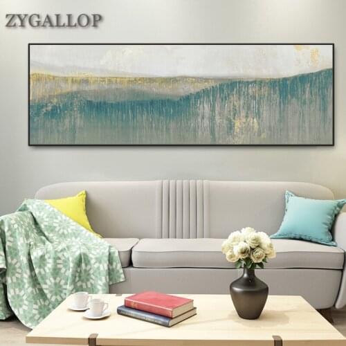Mountains Abstract Wall Art Canvas Print Golden Wall Painting for Living Room Cuadros Modern Home Decorative Pictures Unframed