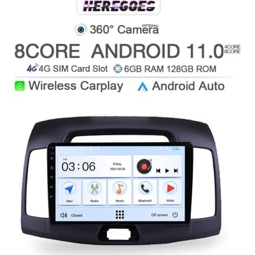9 inch 6G+128G Android 10.0 Car Radio For Hyundai Elantra HD 2006-2011 No DVD Navigation GPS 4G LTE DSP Stereo Radio 2din IPS