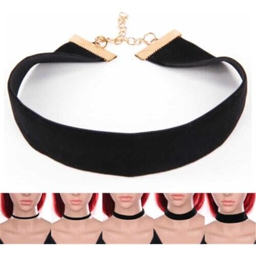Velvet Retro Black Choker Gothic Ribbon Goth Adjustable Charms Vintage Gothic Necklace Black Velvet Choker Necklace For Women