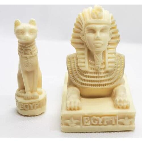 Egypt Pharaoh Sphinx Concrete Silicone Mold Egyptian Pyramid Cat Shape Cement Plaster Molds