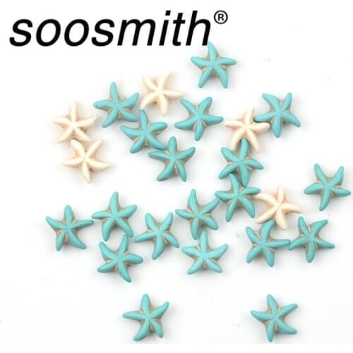 13x13mm 50 pcs Natural Stone,starfish Natural Turquoises Loose Seed Beads For Jewelry Making DIY Accessorie Handmade Wholesale