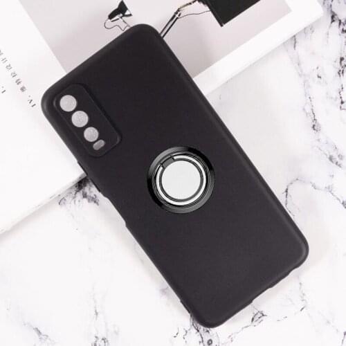 For Vivo iQOO U1x Y20 Y20i Y20S Back Ring Holder Bracket Phone Case Cover Phone TPU Soft Silicone