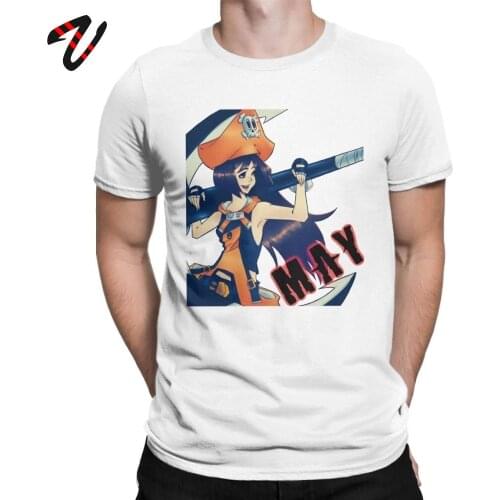 May Guilty Gear Tees Mens T-Shirt Anime GuiltyGear Character Pirate Funny Premium Cotton Clothes Plus Size Fan Art T Shirt Tops