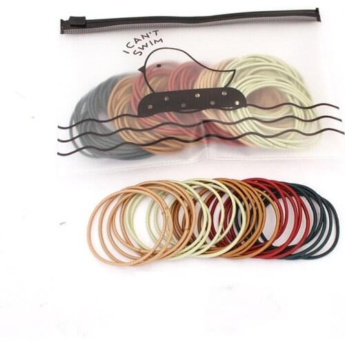 KENSHELLEY Hot Sale 100 Pcs Hair Bands Accessories High Elastic Small Thin Rubber Band Candy Color Ponytail Hair Ties For Adults