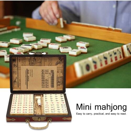 Chinese Numbered Mahjong Set 144 Tiles Mah-Jong Adult Travel Game Toy Practical Durable Engraved Tiles Family Games Toy