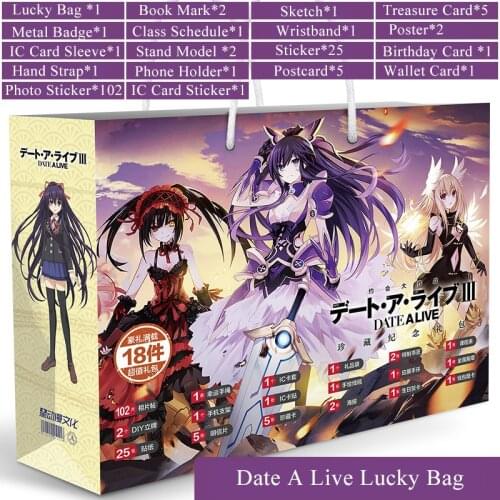Anime Date A Live Collection Bag Lucky Bag Gift Bag Toy Include Postcard Poster Badge Stickers Bookmark Sleeves Gift