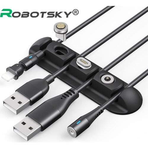 Magnetic Charging Cable Organizer Soft Plastic Data Cable Management Winder Protector Wire Cord Holder For Cable