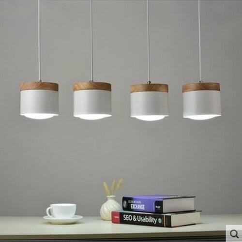 Fashion LED Pendant Lights With Wooden Metal Lampshade Lamparas Colgantes Modern Nordic Hanging Lamp For Dining Kitchen