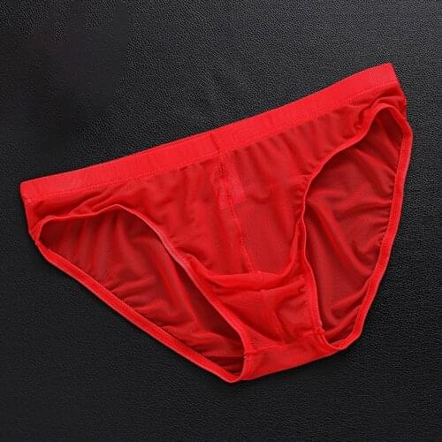 Hot Sale Mens Underwear New Sexy Mesh Low Waist Ice Soft Comfortable Briefs Breathable Fashion Casual Daily Panties Shorts