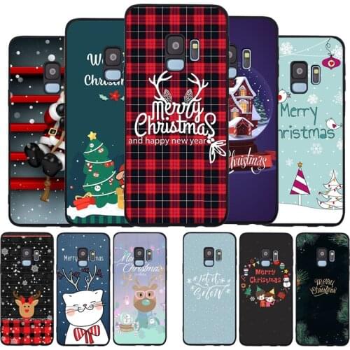 Merry Christmas Black TPU Silicone Soft Phone Case For Samsung Galaxy S20 S10 S9 S8 Plus Lite NOTE 10 9 8 S7 EDGE