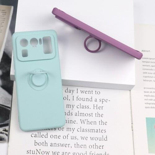 Ring Holder Soft Phone Case for Xiaomi 10 Lite Poco X3 NFC 10T 10S 11 Ultra Bracket Pro Camera Lens Protection Silicone Cover