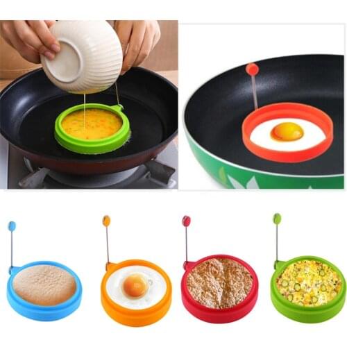 New Silicone Fried Egg Pancake Ring Omelette Fried Egg Round Shaper Eggs Mould for Cooking Breakfast Frying Pan Oven Kitchen Hot