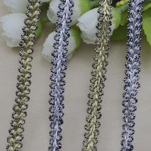 100Metres DIY Clothes Accessories Cheap Curve Lace Trim Sewing Lace Gold Silver Centipede Braided Ribbon Lace 8mm High Quality