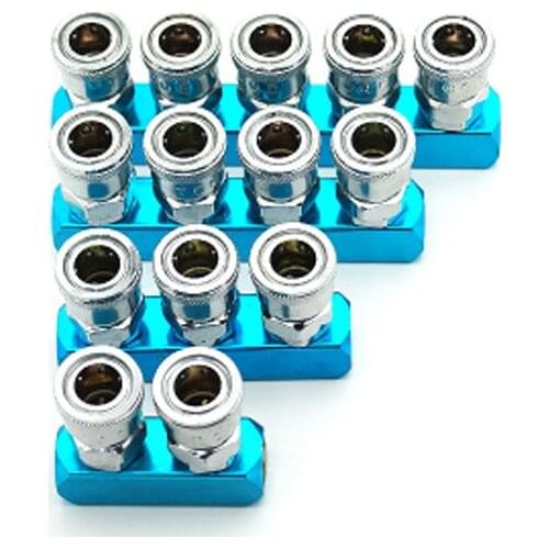 SML C Type Pneumatic Fittings 1/4" 5 Way Gas Distributor Quick Connector High Pressure Coupling Air Pump Air Compressor Joint
