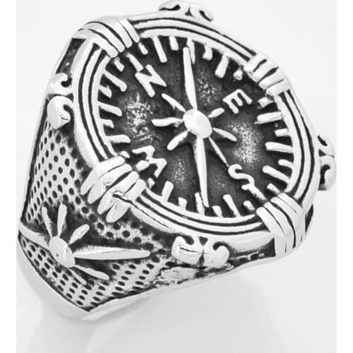 Fanssteel stainless steel jewelry watch shape compass ring FSR14W18