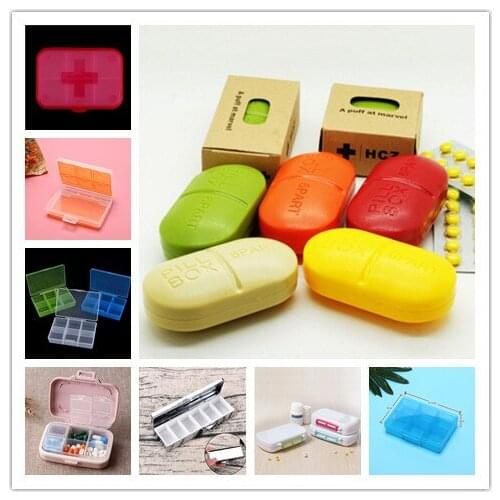 Portable 6 Grids Mini Pill Case Medicine Box Travel Tablet Holder Container Makeup Jewelry Refillable Bottles Multi Style