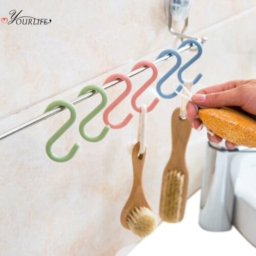 OYOURLIFE 8Pcs/set Strong Plastic S Hooks Clothes Coat Hat Bag S-shaped Door Hook Kitchen Bathroom Storage Hanging Hanger