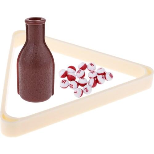Resin Pool Ball Triangle Rack with Free Kelly Pool Shaker Bottle Tally Peas Snooker Billiard Accessories