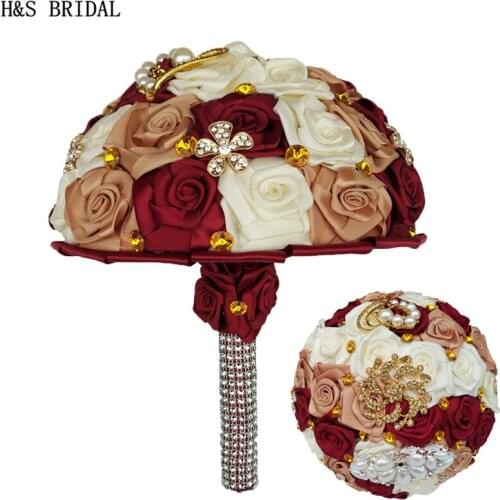 H&S BRIDAL Crytals Wedding Bouquet bouquet de mariage wedding flowers bridal bouquets wedding accessorize