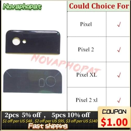 Novaphopat Back Glass Camera Lens Rear Cover Housing Covers For HTC Google Pixel 2 5.0 XL 6.0 2XL Glass Lens With Tape + Track